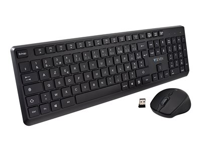 V7 CKW350FR - keyboard and mouse set full size - A