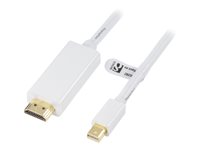 DELTACO Videokabel DisplayPort / HDMI 2m Hvid