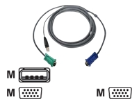 IOGEAR - Câble vidéo / USB - USB, HD-15 (VGA) (M) pour HD-15 (VGA) (M) - 4.9 m