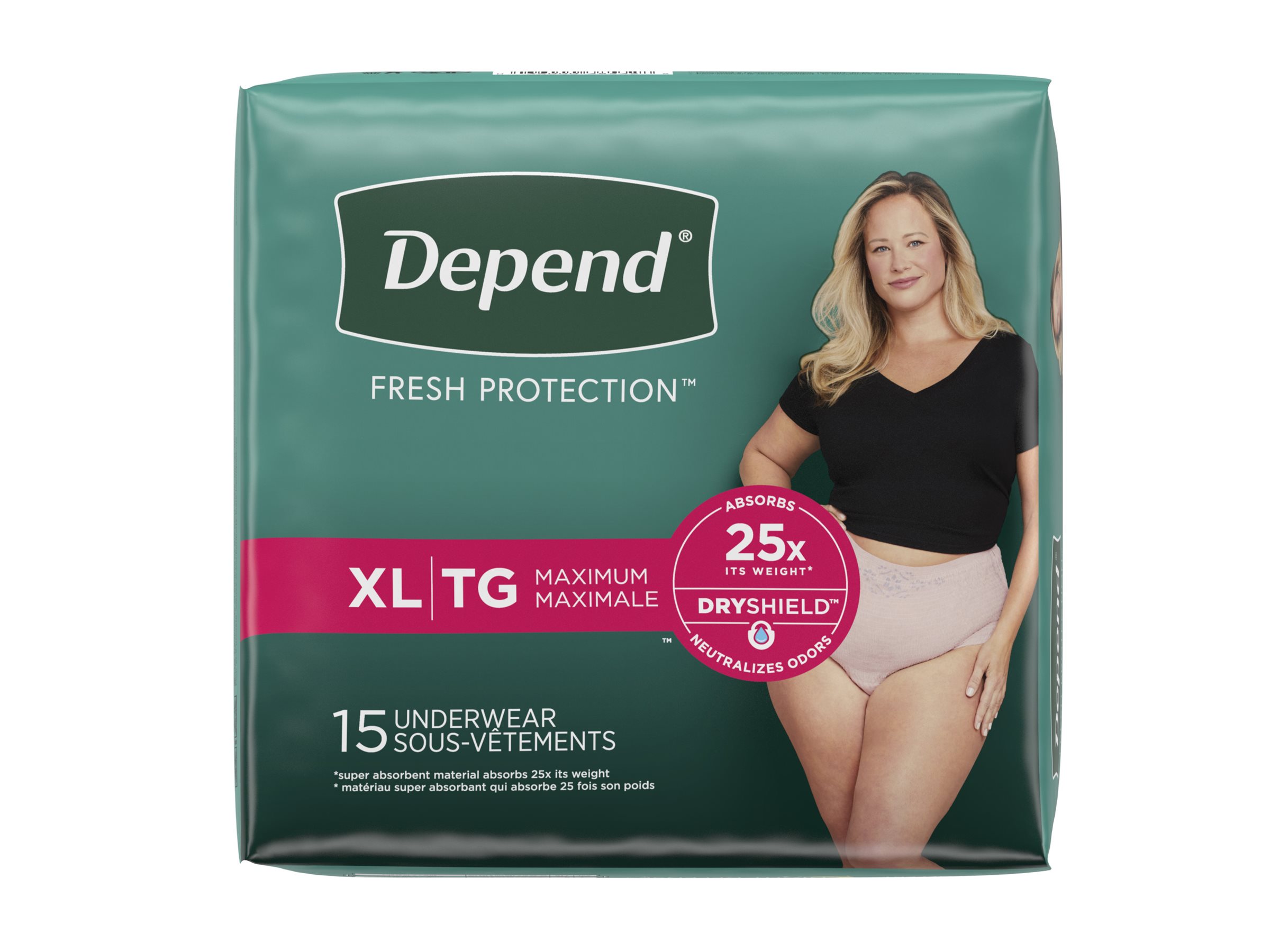 Depend Fresh Protection Incontinence Underwear for Women - Maximum - Extra  Large - 15's