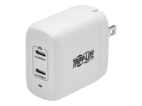 Tripp Lite USB C Wall Charger Dual-Port Compact - GaN Technology, 40W PD Charging (20W+20W or 30W), White