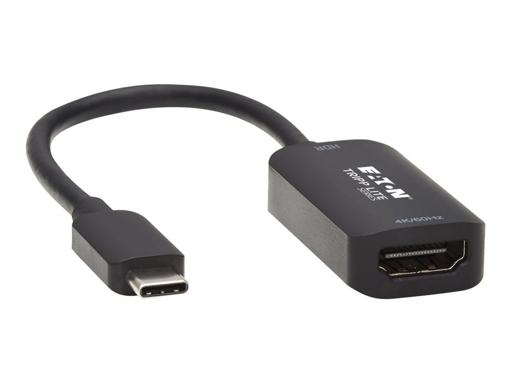 Tripp Lite USB C to HDMI Adapter Cable (M/F), 4K @ 60 Hz, HDR, Thunderbolt 3, Black, 15.24 cm