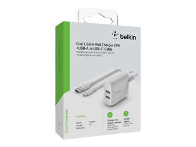 BELKIN Chargeur secteur 2 x USB-A 12w