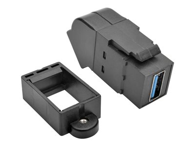 Eaton Tripp Lite Series USB 3.0 Keystone Panel Mount Coupler Angled F/F All in One Black
