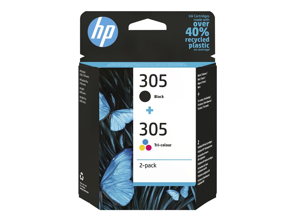 HP 305 2-Pack Tri-color/Black Original I