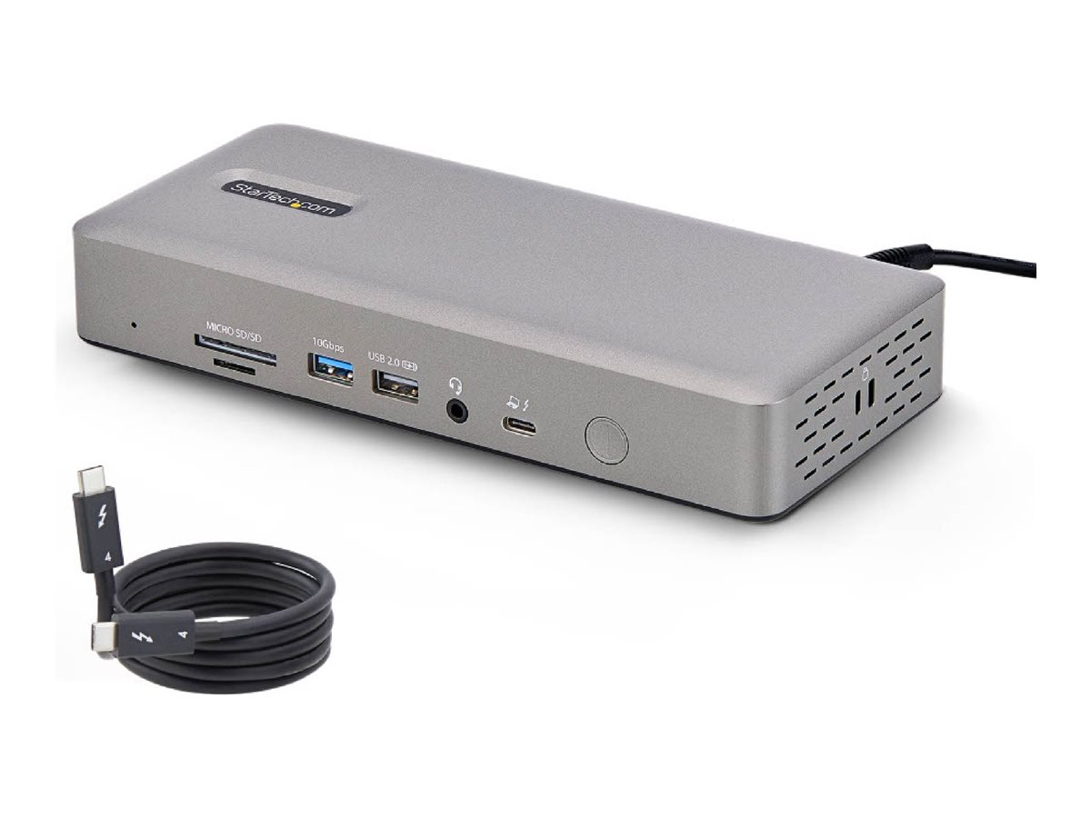Startech Thunderbolt 4 Multi-Display Docking Station, Quad/Triple/Dual Monitor Dock, 2x HDMI/2x DisplayPort, 7x USB Hub, 2.5 Gigabit Ethernet, 98W Power Delivery, for Windows/MacBook