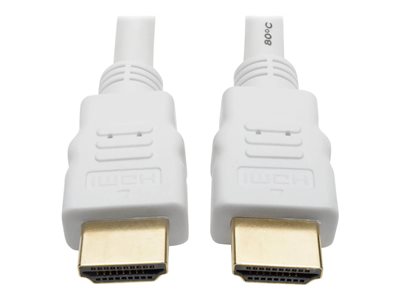 Tripp Lite High-Speed HDMI 4K Cable with Digital Video and Audio, Ultra HD 4K x 2K @ 30 Hz (M/M), White, 10 ft.