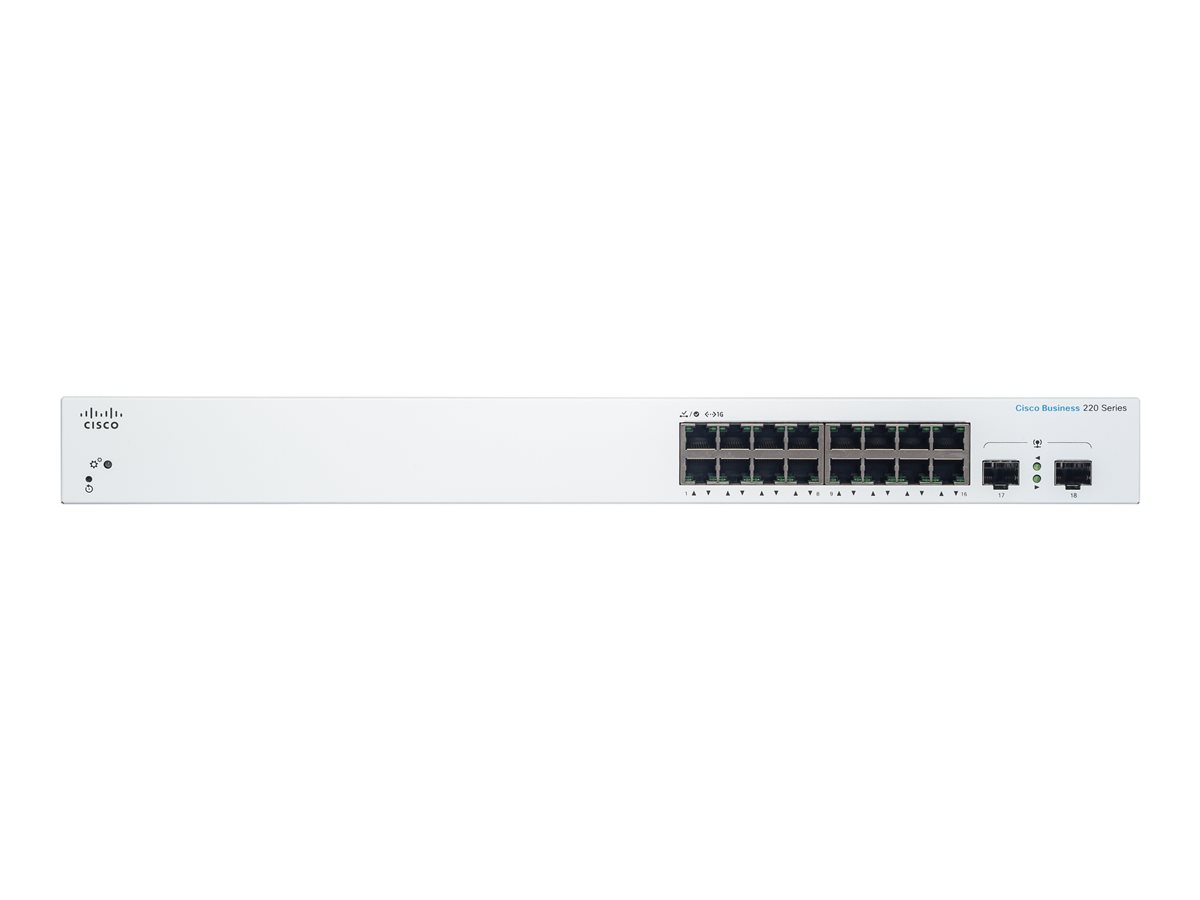 Cisco Business 220 Series CBS220-16T-2G - přepínač - 18 porty - inteligentní - Lze montovat do rozvaděče – foto 2
