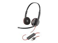 Poly Blackwire 3220 - 3200 Series - headset - on-ear - wired - active noise canceling - USB - black - Skype Certified, Avaya Certified, Cisco Jabber Certified