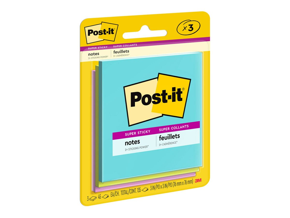 Post-it Super Sticky Supernova Neons Collection Notes - 3 x 45 sheets