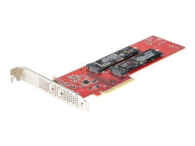 StarTech.com Dual M.2 PCIe SSD Adapter Card, x8 / x16 Dual NVMe or AHCI M.2 SSD to PCI Express 4.0, Up to 7.8GBps/Drive, For 2242/2260/2280/22110mm PCIe M-Key M2 SSDs, Bifurcation Required - PC/Linux Compatible (DUAL-M2-PCIE-CARD-B)