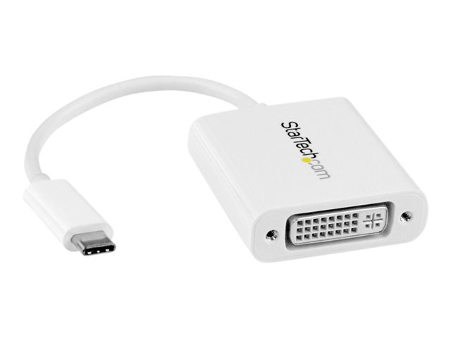 StarTech.com USB C to DVI Adapter - White - 1920x1200 - USB Type C Video Converter for Your DVI D Display / Monitor / Projector (CDP2DVIW)
