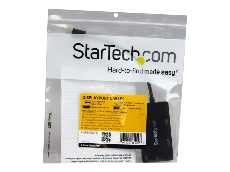 StarTech.com Adaptateur mDP vers HDMI/VGA/DVI - 1080p