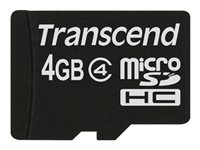 Transcend - Flash memory card - 4 GB - Class 4 - microSDHC