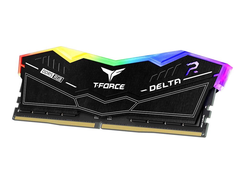 T-Force Delta RGB 16GB ( 1 X 16GB) DDR5 6000MT/s Desktop RAM Kit, Black 16GB, 6000MT/s, +CL 38, Optimized for Both Intel XMP 3.0 & AMD EXPO