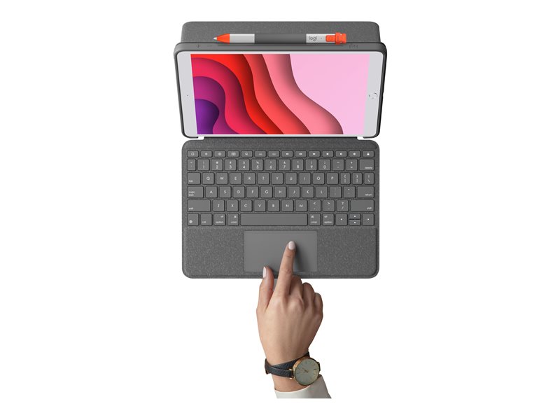 Logitech Combo Touch - clavier et tui - avec trackpad - AZERTY - Franais - graphite Priphrique d\'entre