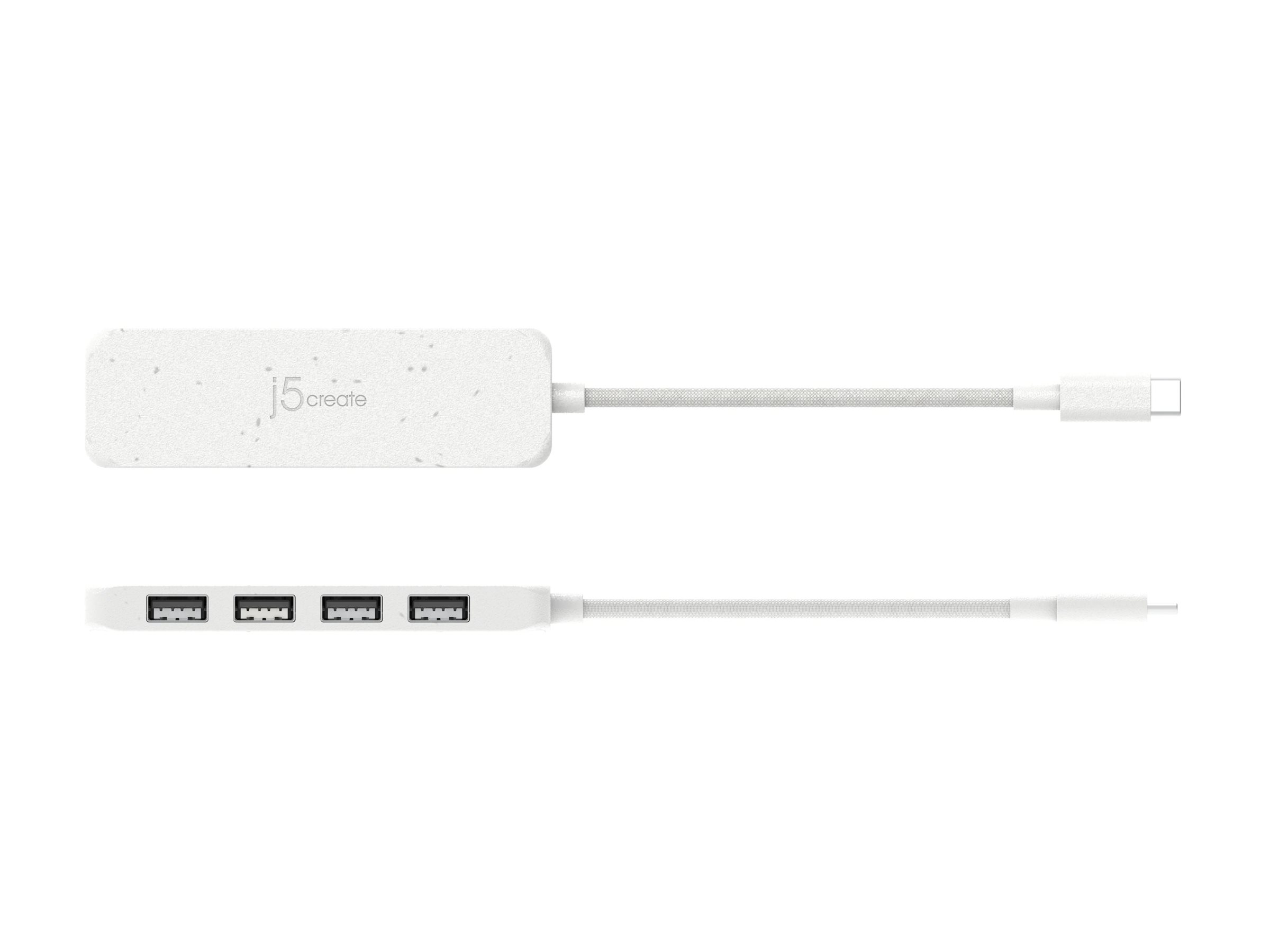 j5create JCH341EW hub eco-friendly USB-C 4 Product shot Left-angle 79900