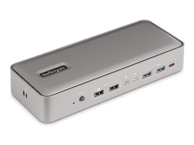 Startech Dual-Laptop USB-C KVM Docking Station, Dual Monitor 4K 60Hz DisplayPort, DisplayLink Certified, 5-Port USB Hub, GbE, 90W/45W Power Delivery to Two Laptops, Windows/Mac