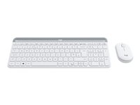 Logitech Slim Wireless Combo MK470 - keyboard and mouse set - QWERTY - UK - off-white Input Device