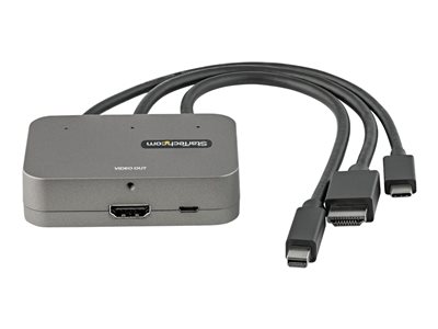 StarTech.com 3-in-1 Multiport to HDMI Adapter, 4K 60Hz USB-C, HDMI or Mini  DisplayPort to HDMI Converter for Conference Room, Digital AV Video Adapter 