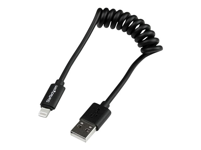 USBCLT30CMB - StarTech.com 1ft Coiled Lightning to USB Cable - Black -  Apple 8 Pin Lightning Charger Cable for Your iPhone / iPad / iPod  (USBCLT30CMB) - Lightning cable - Lightning / USB - 30 cm - Currys Business