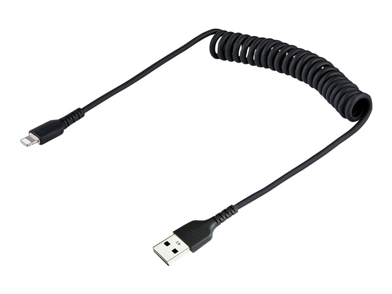 Câble de chargeur iPhone spiralé pour voiture (1,5 mètre), câble