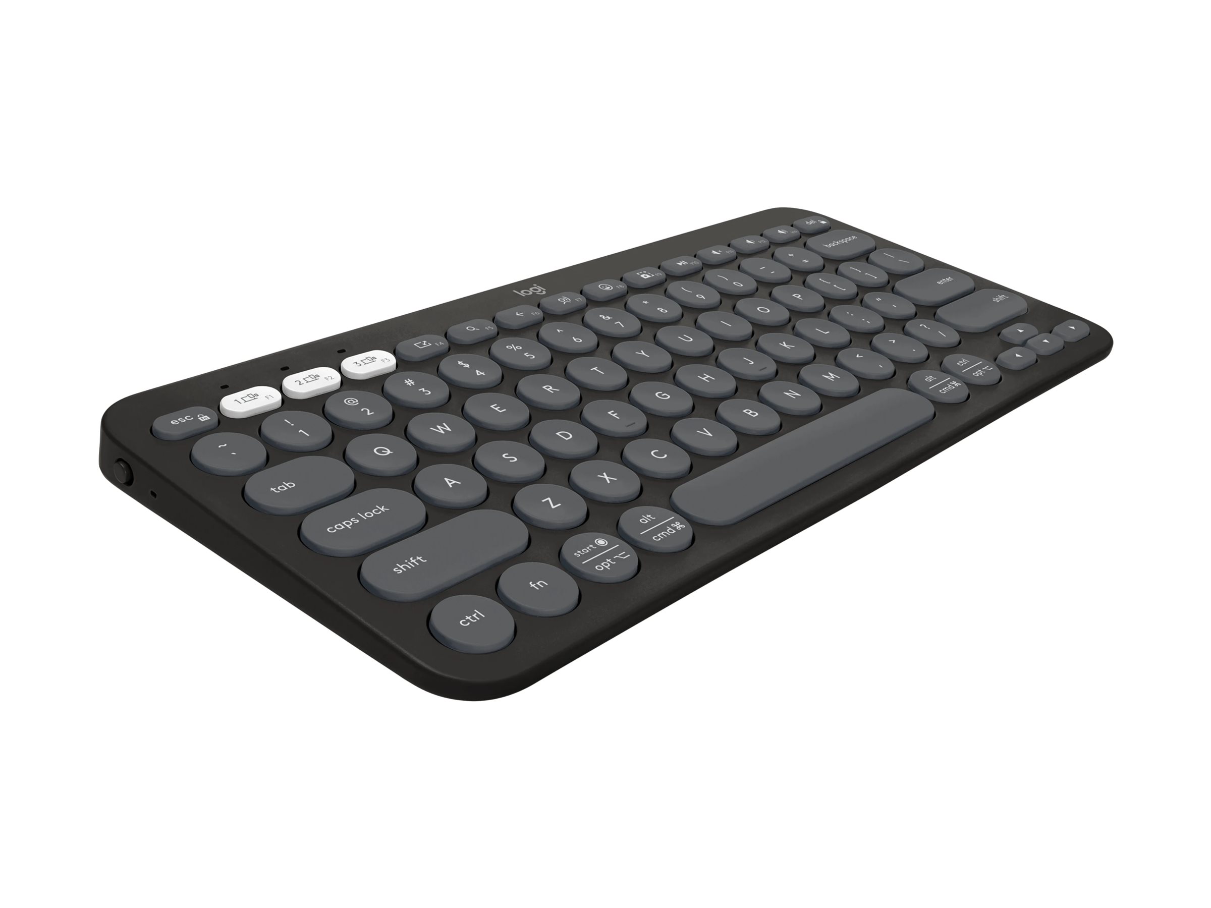 Logitech Pebble Keys 2 K380s keyboard QWERTY English tonal graphite Input Usage / lifestyle Close-up 72142