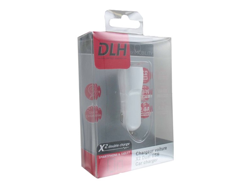 DLH - chargeur voiture 2 ports USB 12w