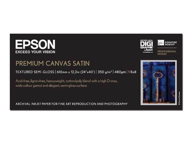 Epson Premierart Water Resistant Canvas Canvas Paper Glossy 1 Rolls Roll A1 610 Cm X 122 M 350 G M²