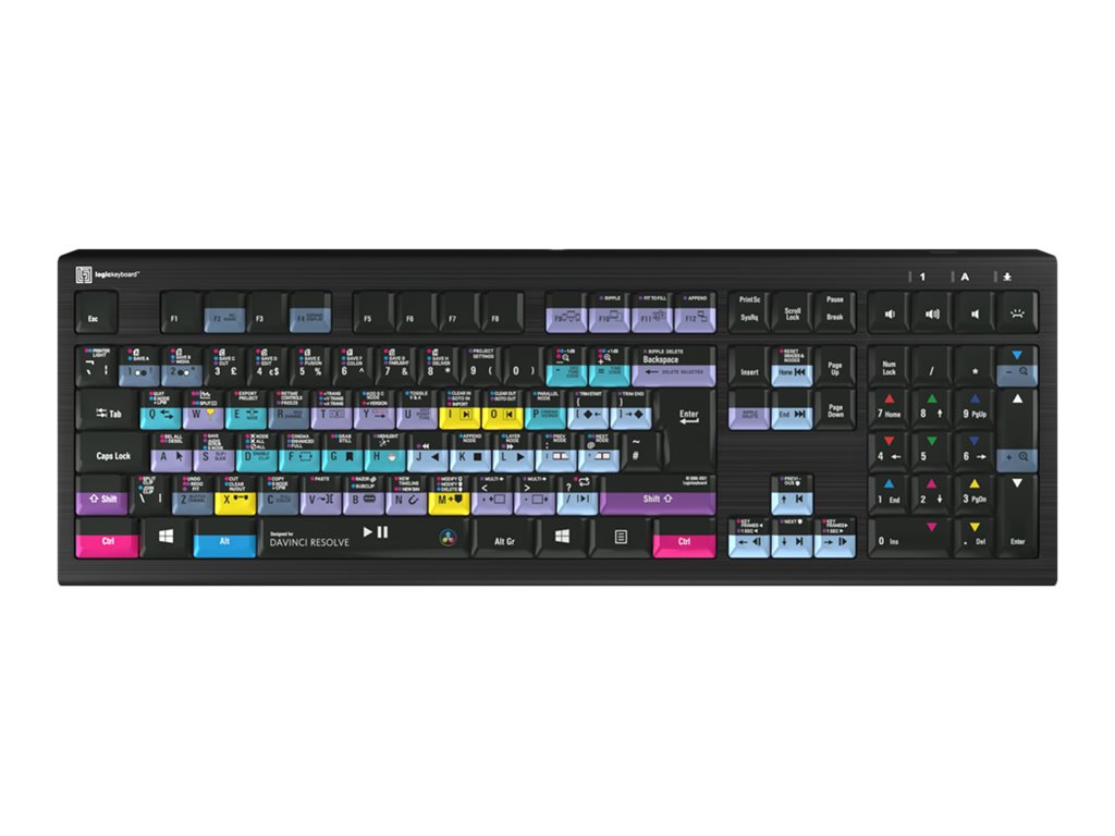 An image of Davinci Resolve 17 Astra 2 - keyboard - QWERTY - UK - black Input Device