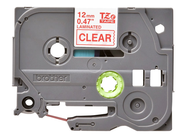 BROTHER TZE132 12mm RED ON CLEAR