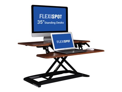 FlexiSpot AlcoveRiser M7M Standing desk converter mahogany