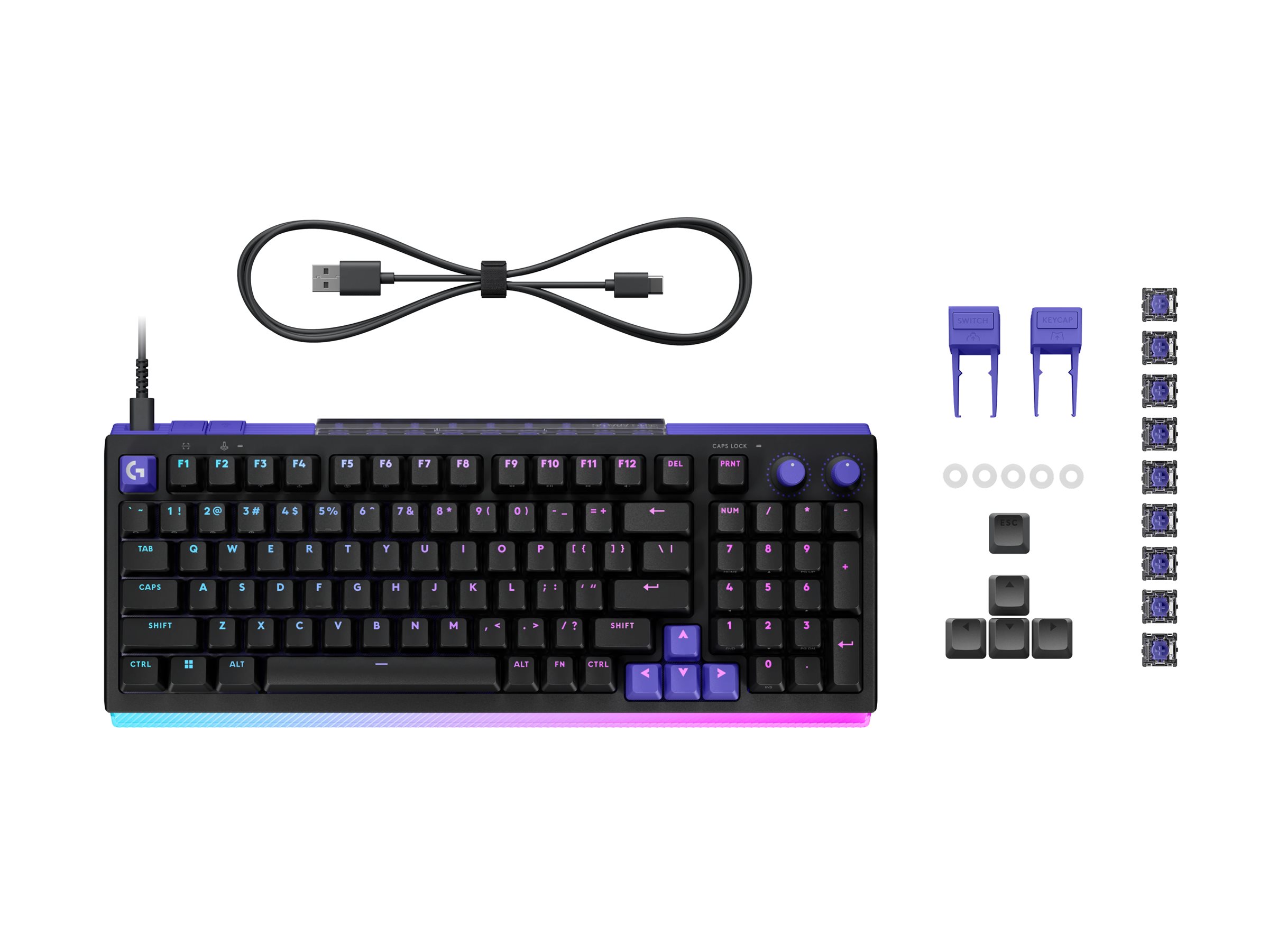 Logitech G G512 X 98 keyboard QWERTY US English black Input Product shot Back 79000