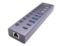 i-Tec - hub - USB-A/USB-C, with LAN - 9 ports