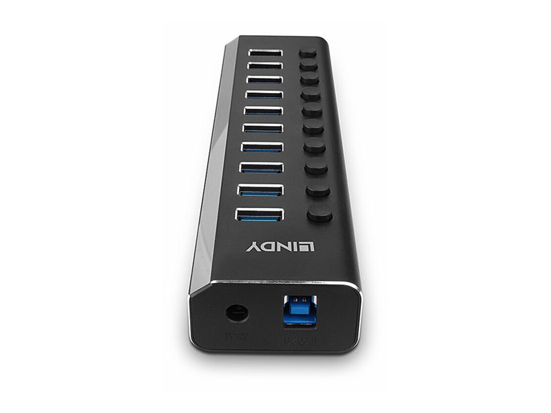 LINDY 10 Port USB 3.0 Hub with On/Off Sw
