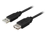 DELTACO USB 2.0 USB forlængerkabel 50cm Sort