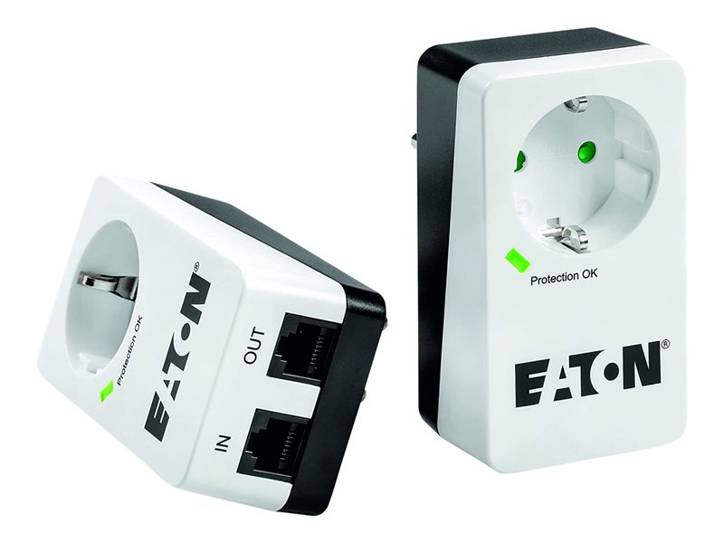Eaton Protection Box 1 Tel@ DIN - ?berspannungsschutz - AC 220-250 V - 4000 Watt - Ausgangsanschl?sse: 1 - wei?