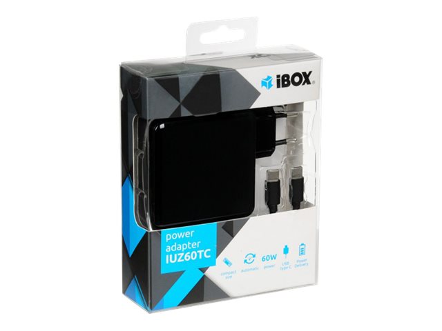 Zasilacz sieciowy iBOX IUZ60TC do notebookĂłw z USB-C Power Delivery