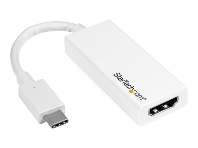Image of StarTech.com USB C to HDMI Adapter - 4K 30Hz - USB 3.1 Type-C to HDMI Adapter - USB-C to HDMI Dongle - Monitor Adapter - White (CDP2HDW) - external video adapter - white