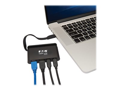 Eaton Tripp Lite Series USB C Docking Station Adapter Converter 4K w/ HDMI Gigabit Ethernet USB-A Hub & PD Charging Thunderbolt 3 Compatible