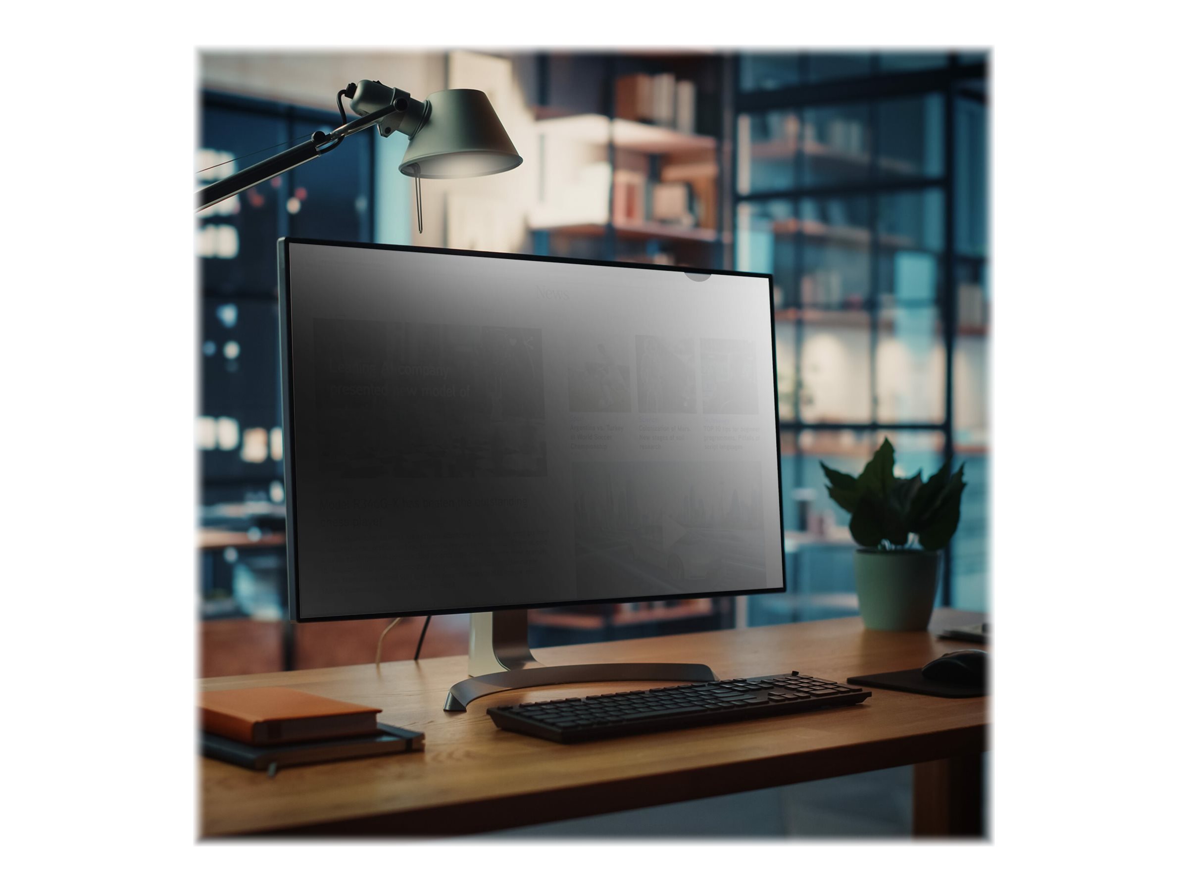 Startech 28-inch 16:9 Computer Monitor Privacy Filter Anti-Glare Privacy Screen with 51% Blue Product shot Multi-angle 79100