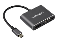 StarTech.com CDP2DPVGA Adaptateur multiport USB-C vers DisplayPort ou VGA - Adaptateur vidéo 2-en-1 - 4K 60 Hz - Aluminum