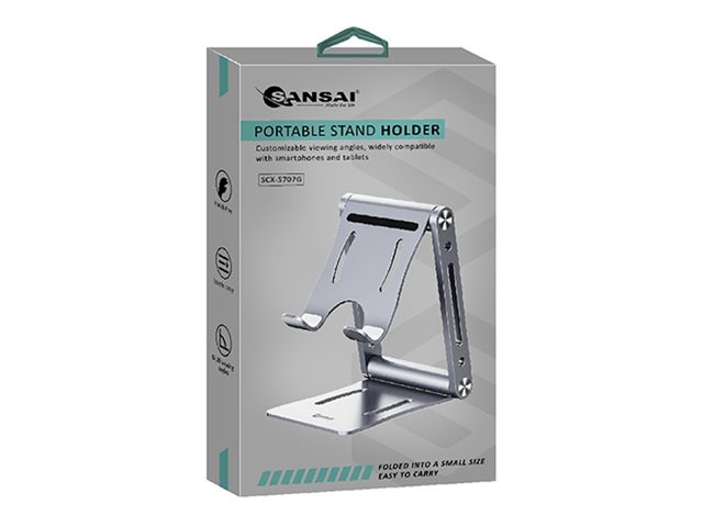 Sansai stand for mobile phone tablet Package view Left-angle 76900