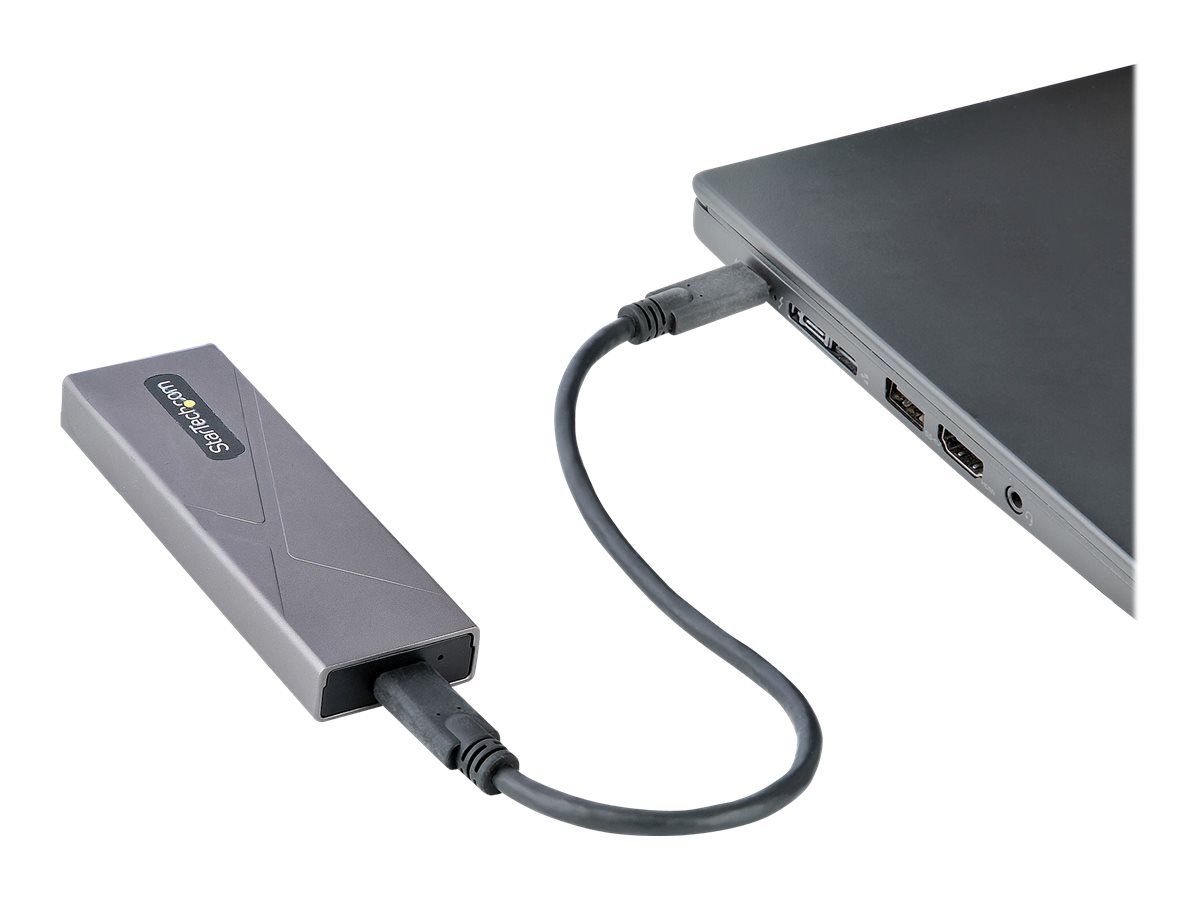 StarTech.com USB-C 10Gbps M.2 PCIe NVMe or M.2 SATA SSD Enclosure -  Portable M.2 SSD Aluminum Case