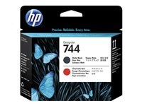 HP 744 - svart, kromröd - skrivhuvud