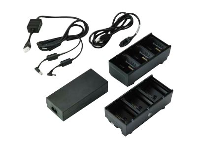 Zebra 3-Slot Battery Charger Connected via Y Cable - battery charger