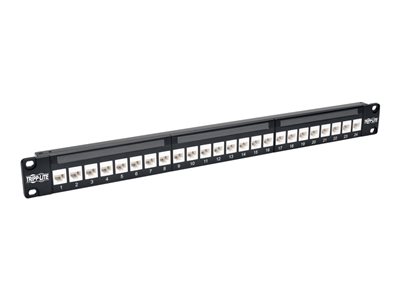 24 Port Cat6a Patch Panel UTP 1U Horizontal Rack Mount