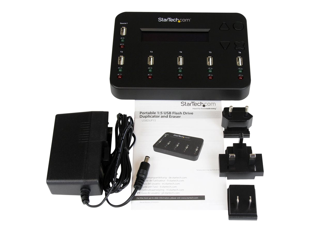 StarTech.com Standalone 1:5 USB Flash Drive Duplicator and Eraser - Flash Drive (USB 3.0/2.0/1.1) Copier - 2 Duplication Modes (USBDUP15) - duplikátor jednotky USB – foto 7
