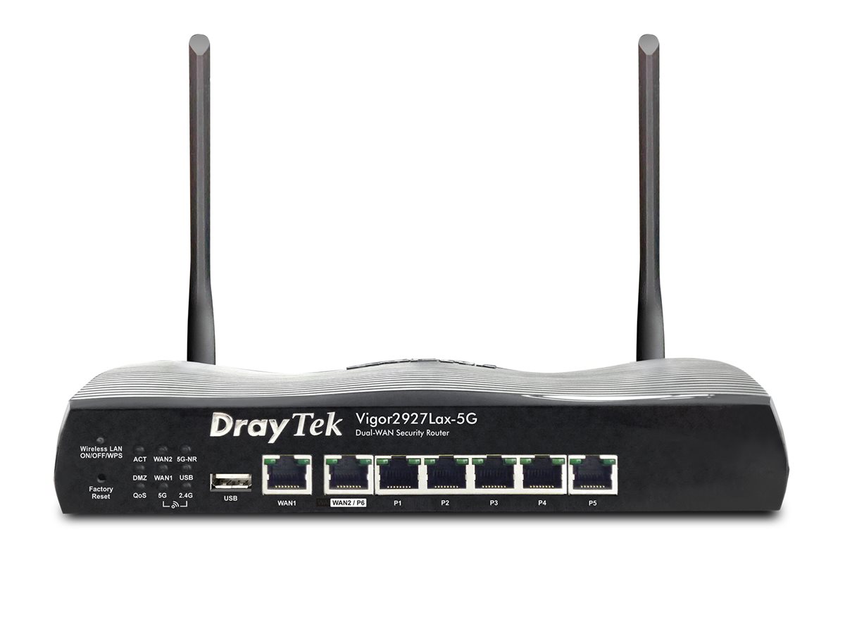 Draytek Vigor 2927L-5G wireless router desktop Product shot Right-angle 79850