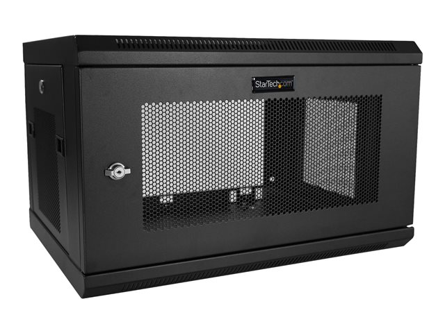 Image of StarTech.com 2 Post 6U 19" Wall Mount Network Cabinet, 15" Deep Locking IT Switch Depth Enclosure, Vented Computer/Electronics Equipment Data Rack with Shelf & Hook & Loop Tape /Assembled - 19 Inch Wall Cabinet (RK616WALM) - rack enclosure cabinet - 6U
